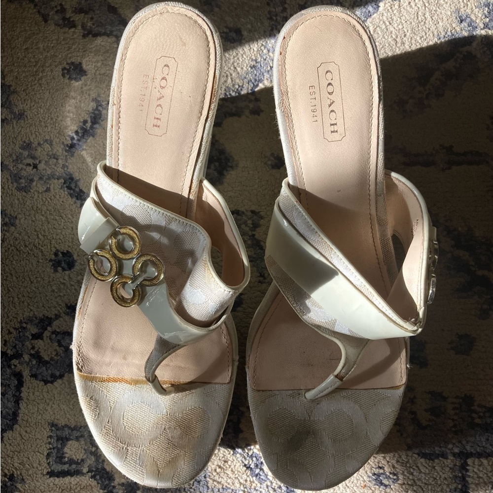 🤍Vintage Y2K Coach Wedge Platform Sandals🤍 - Picture 3 of 10